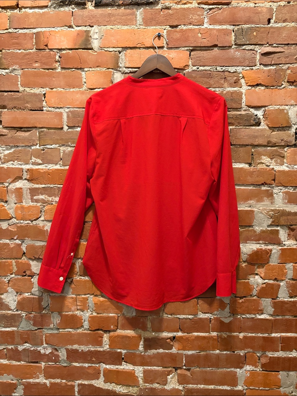 J. Crew Red Long-Sleeve & Navy Plaid Tuxedo Blouses- Two-Pack - Picture 5 of 8